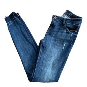 DL1961 Jeans Junior 16 Blue Jean Denim Skinny Chloe EUC Raw Hem 26" Jeans